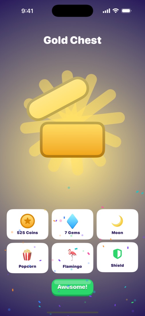 Opening a gold chest